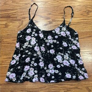 American Eagle Outfitters Black and Pink Floral Camisole